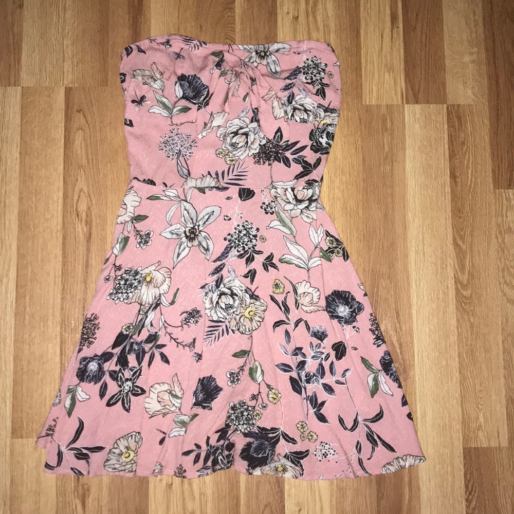 Strapless Floral Dress